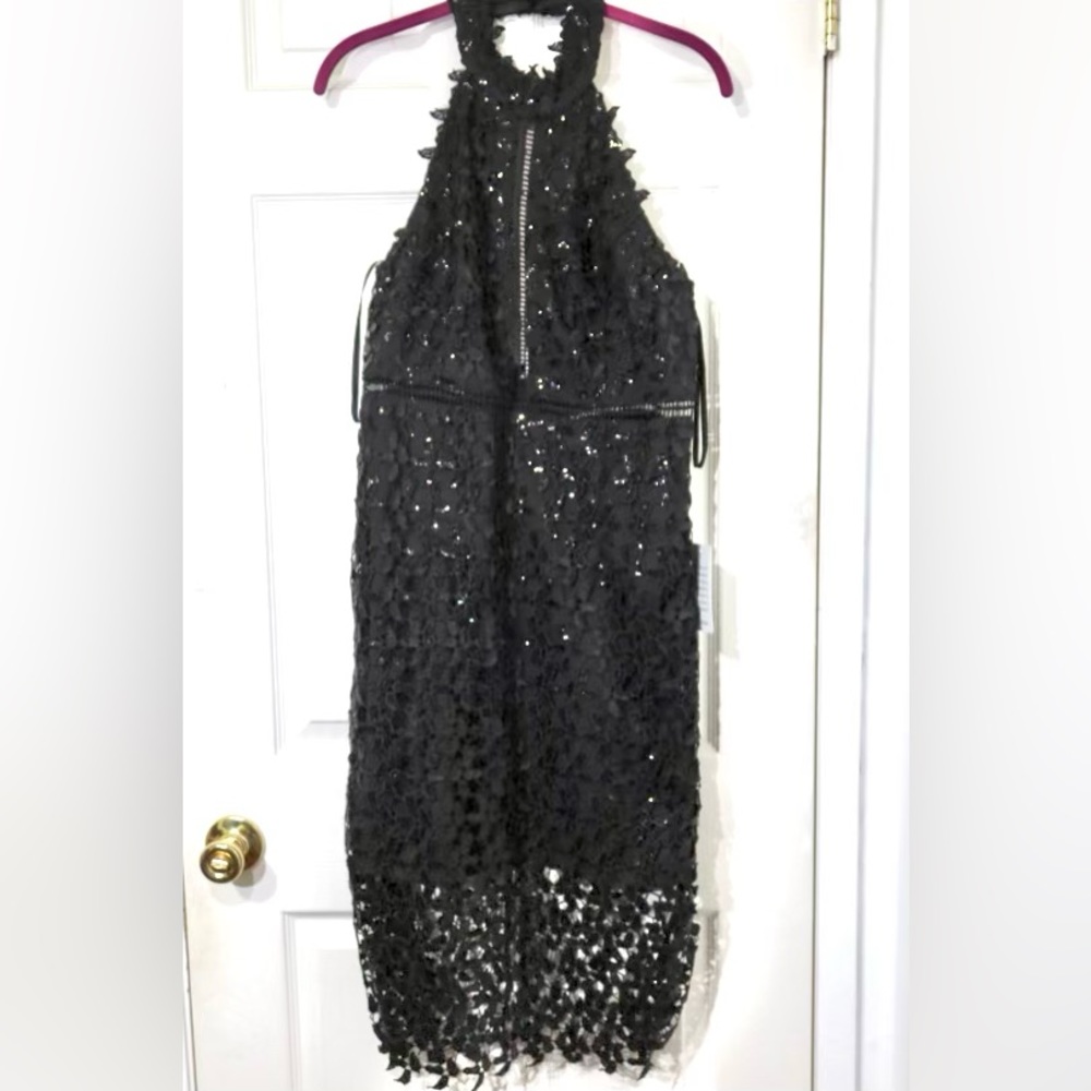 Bardot Black Lace sequence Dress.